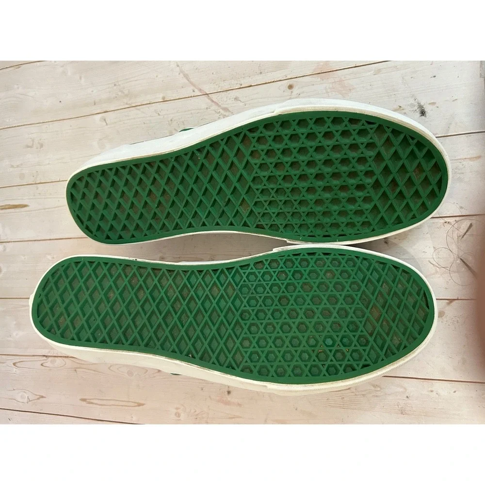 Vans Slip-On Shoes White with Green Clover Print